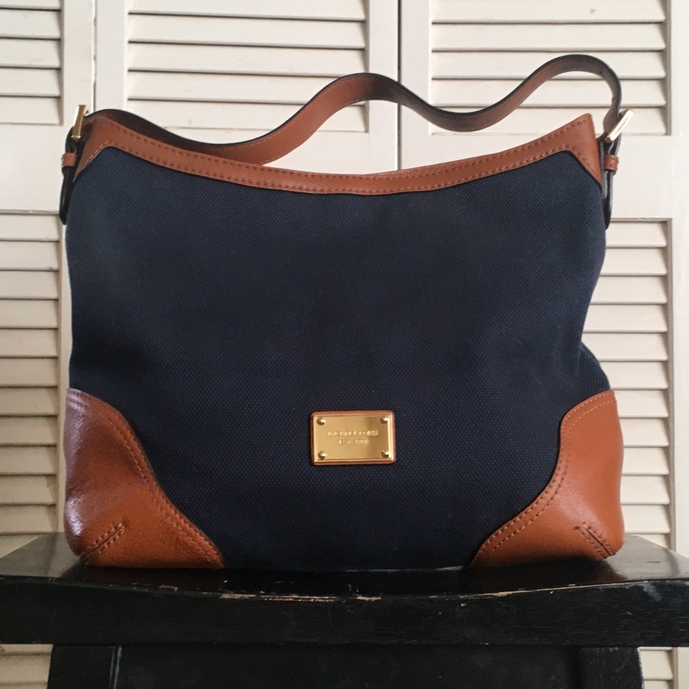 Michael Kors Blue and brown shoulder bag/purse